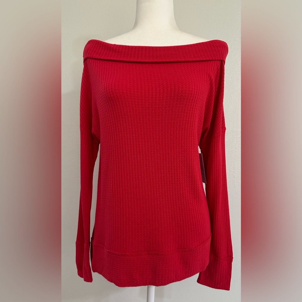 NWT Lucky Brand Off-the-Shoulder Red Sweater - Large